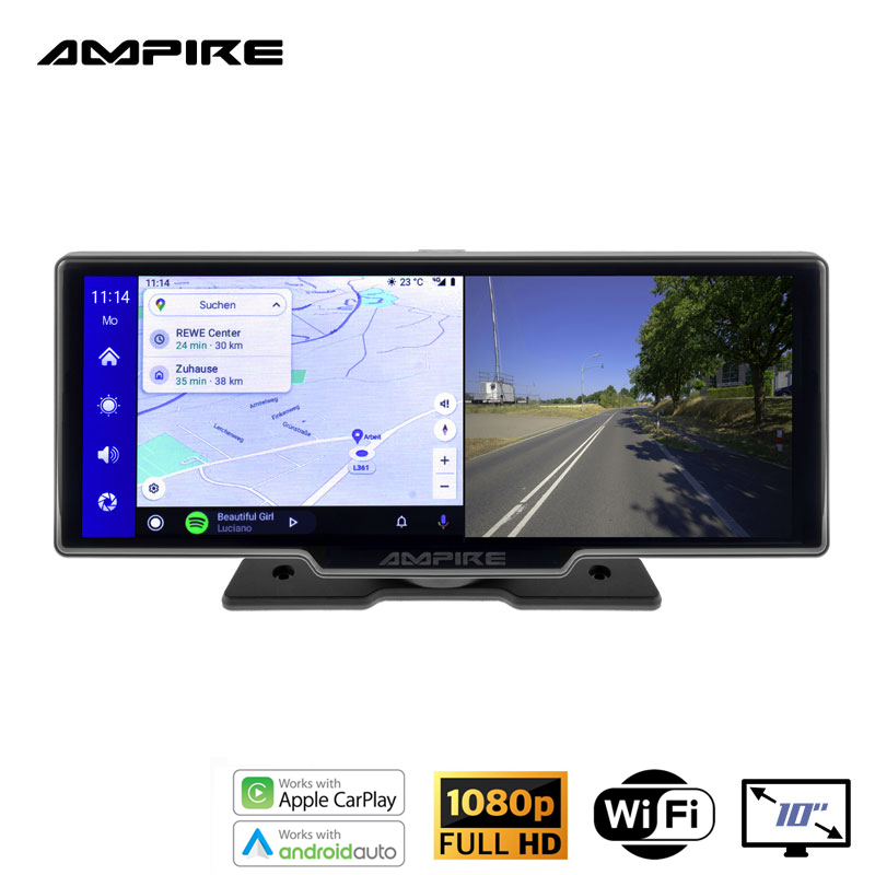 AMPIRE monitor smartphone 25,4 cm (10'') s DVR a parkovacou kamerou.